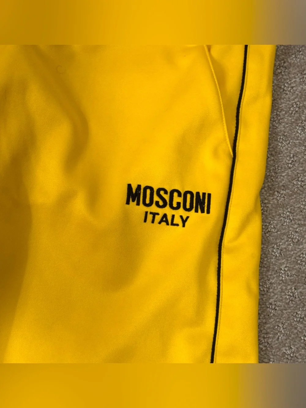 Yellow Athletic Shorts - Size XL (Mosconi Italy Print)